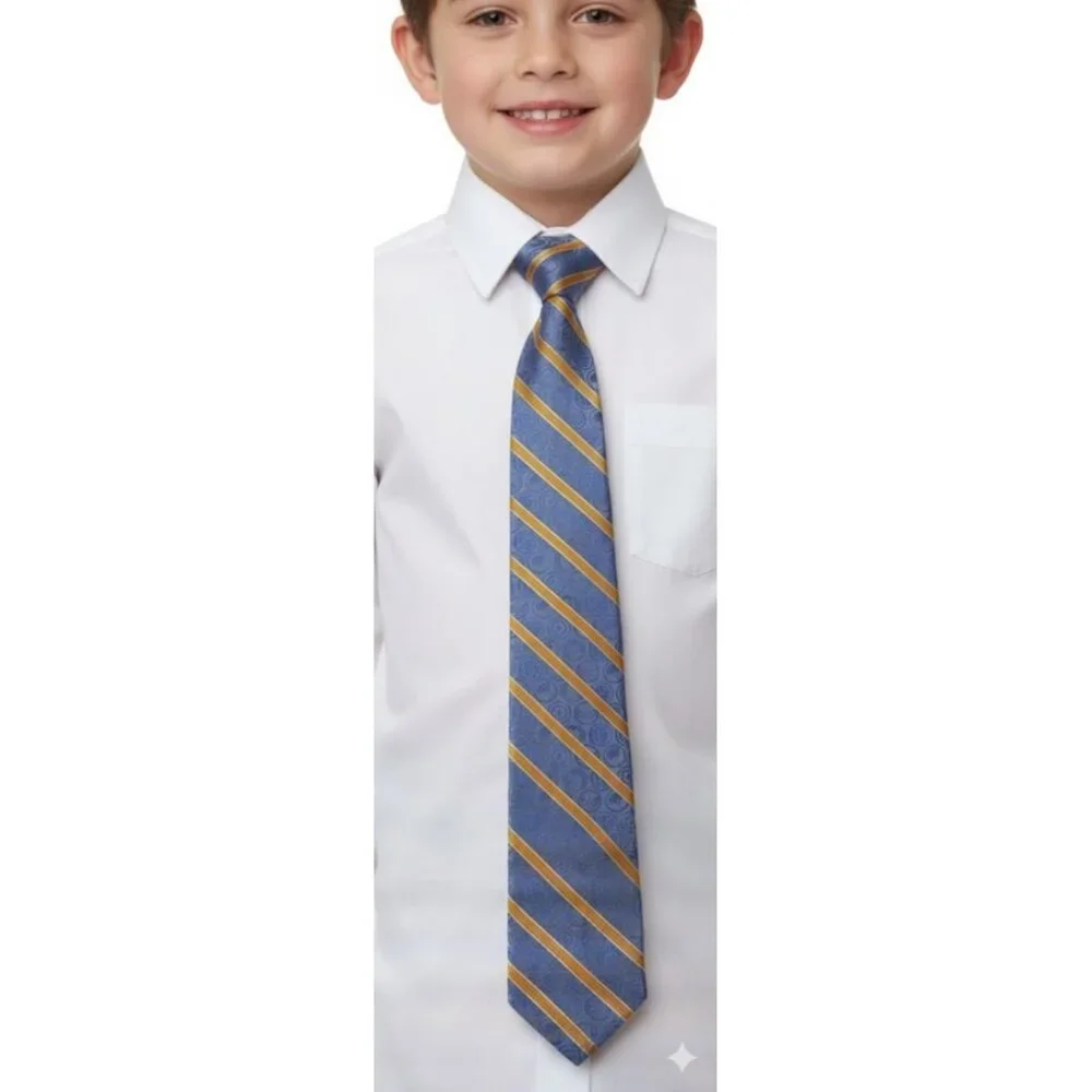 Marvel Avengers Logo Blue and Orange Kid 100% Silk Tie (6-12yrs) NWT